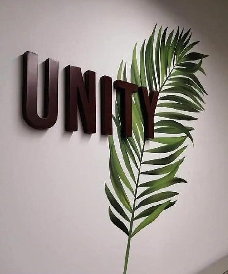 Office reception and wall detail