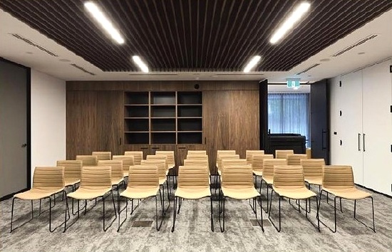 Training room with timber ceiling details