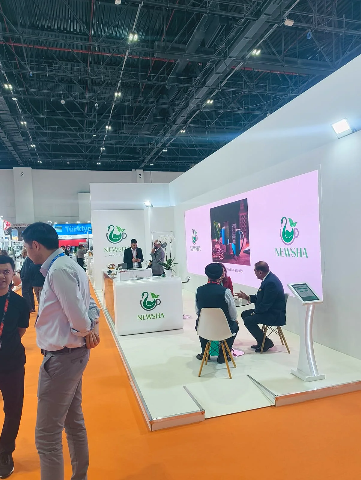 Newsha exhibition stand at Gulfood 2025, Dubai World Trade Centre.