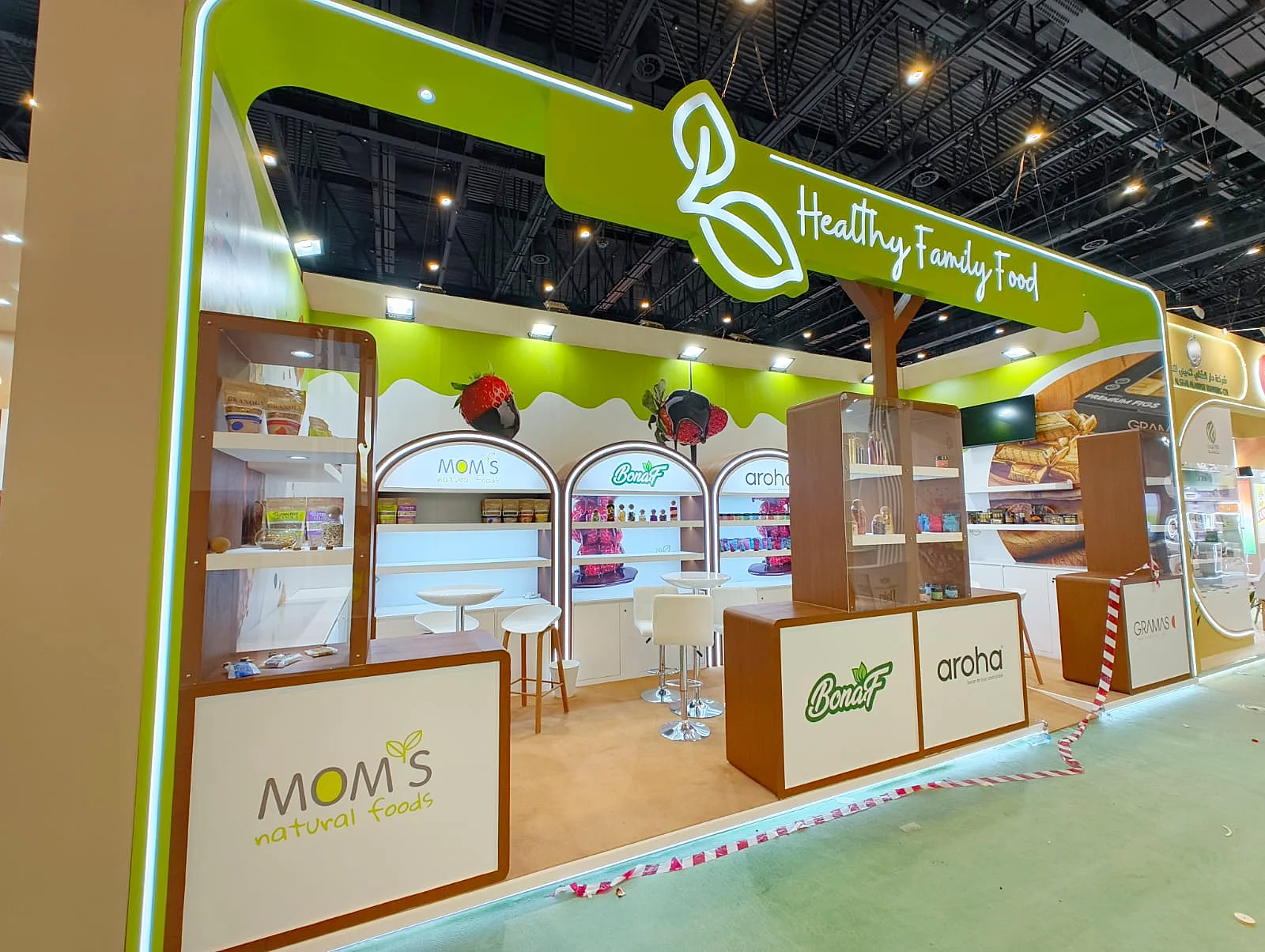 Healthy Family Food exhibition stand at Gulfood 2025, Dubai World Trade Centre.