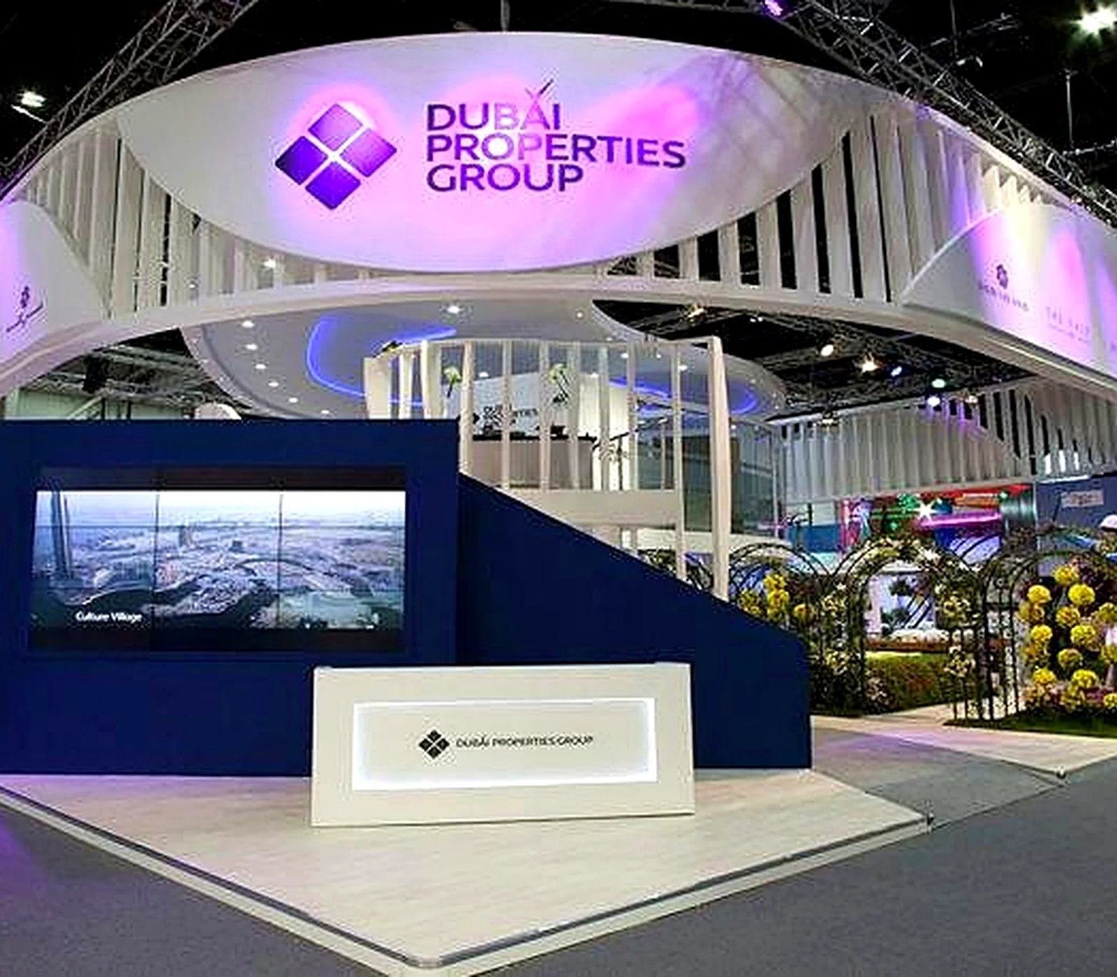 Dubai Properties Group exhibition stand at Cityscape, Dubai.